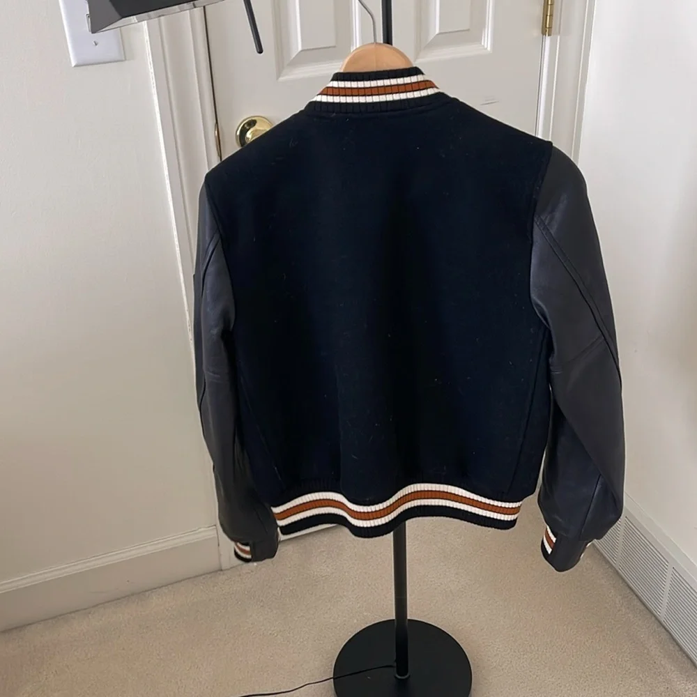 COACH Varsity Jacket, Leather Sleeves, Wool Shell, Padded Interior, NWT, Rare - Picture 4 of 7